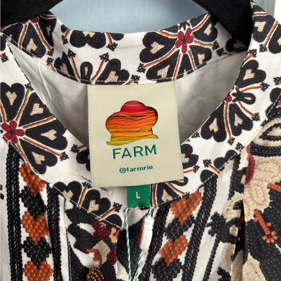 Farm Rio Flower Fan Tapestry Dress L - Picture 6 of 13